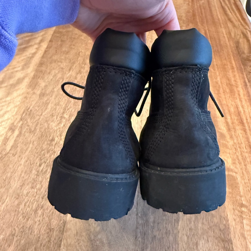 Timberland 6” Premium 12707 Waterproof Black Boots Youth Tims Boys Size 13.5 - Picture 9 of 11